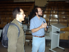 Dr. Fuks with student after the lecture