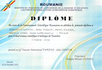 Dyplom Ministra Edukacji, Badań Naukowych, Młodzieży i Sportu Rumunii dla Cyber-Oka